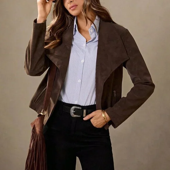 chocolate brown western Boho Vibe casual jacket - Picture 3 of 8